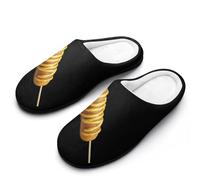 Corn Dog Women's Slippers Cotton Warm House Shoes with Rubber Anti-Slip Sole Slip On for Home Outdoor 11-12（42-43）