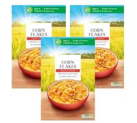 Corn Flakes Toasted Maize Cereal, High in Vitamin D and Iron, Light Golden Crunch, Vegetarian, 500g, Pack of 3
