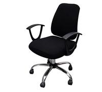 Corn Fleece Stretchable Office chair cover Removable Washable Office Chair Slipcovers soft Universal Separate type Office Computer Chair Cover -black
