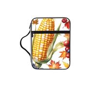 Corn-Harvest-Season Bible Cover Case with Handle, Water-Resistant Oxford Fabric Bible Bag Organizer with Zipper Pockets for Church