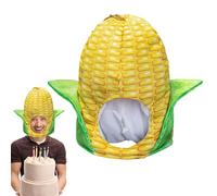 Corn Hat Costume - Farming Style, Fun Outfit | Covered with Soft Corn, Unique Creative Cosplay Accessory for Costume Party Parade Halloween Harvest Events Thanksgiving