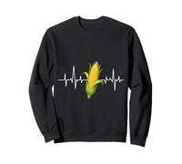 Corn Heartbeat ECG Funny Corn On The Cob Farmers Lovers Joke Sweatshirt