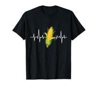Corn Heartbeat ECG Funny Corn On The Cob Farmers Lovers Joke T-Shirt