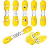 Corn Holders, 10Pcs/5 Pairs Corn Cob Holders Sets, Funny Faces Stainless Steel Corn on The Cob Holders BBQ Fork Skewers for Home Cooking Parties Camping