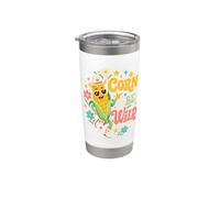 Corn Humor Corn to Be Wild Cowboy Cute Floral Western Vibes Stainless Steel Insulated Tumbler