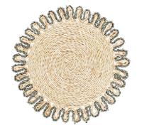 Corn Husk Placemat in Grey, Woven Place Mats, Large Circular Tablemat. | picture frames, photo frames, frame, wooden photo frame, picture display, wall art mount, wooden tabletop, portrait gallery