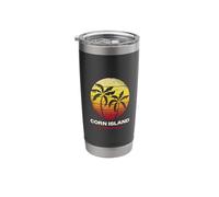 Corn Island Nicaragua Retro Sunset Design Stainless Steel Insulated Tumbler