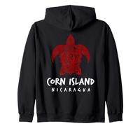 Corn Island Nicaragua Tribal Sea Turtle Island Design Zip Hoodie
