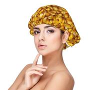 Corn Kernels Print Satin Silk Bonnet for Sleeping Women, Adjustable Double Layer Satin Hair Bonnet Night Sleep Cap for Curly Hair