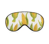 Corn on The Cob Image Sleep Mask Light Blocking Eye Cover Polyester Eye Mask with Elastic Strap Blindfold for Side Sleeper Sleeping Masks Face Hugging for Women Men Travel