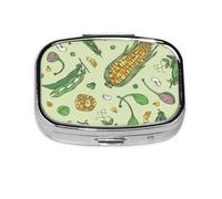 Corn Peas Pod Beans Pod Caper,Meta Pill Box 2 Compartment Medicine Case,Portable Organizer,Rectangle Meta Portable Organizer Pill Box 1751 Compartment Medicine Case