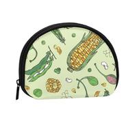 Corn Peas Pod Beans Pod Caper, Women's Storage Bag Shell Makeup Bag Small Coin Purse Shell Change Pouch