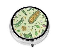 Corn Peas Pod Beans Pod CaperMeta Pill Box 3 Compartment Medicine Case,Portable Organizer
