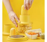 Corn Peeler, Corn Stripper, Quick Corn Cob Stripping Tool Corn Cutter & Remover with Bowl and Safety Handle, Corn Kernel Cutter Ginger Grater
