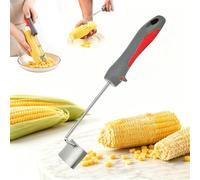 Corn Peeler for Corn on the Cob, 304 Stainless Steel Cornes Cob Stripper Tool with Wooden Handle & Curved Blade, Ergonomic Kernel Remover for Fresh Cooked or Frozen Corns, Professional Corns Stripper