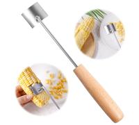 Corn Peeler for Corn on The Cob, Stainless Steel Stripper Kernel Remover Planer Scraper Husker Sheller for Corn with Wooden Handle Corn Cob Cutter Thresher for Home Kitchen Dining Gadgets Accessories