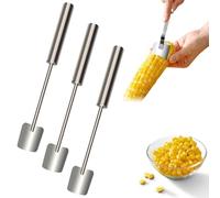 Corn Peeler Stainless Stee Corn Cob Stripper Tool Corn Thresher from The Cob, Removes Corn Kernels from Corn Cobs in Seconds, Kitchen Gadget(Silver No Hook,3PCS)