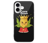 Corn Queen Phone Case Glass Phone Cover Protective Shell Compatible with iPhone 16/Pro/Pro Max/Plus/E