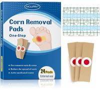 Corn Remover Pads, Wart Remover, Foot Corn Remover Patch, 24 Pcs Corn Removal Pads, Corn Removal Ideal for Relief Corn Pain and Foot Care, Corn Plasters with Hole for Feet, Hand, Toe