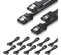 CORN SATA Cable III 10 Pack 6Gbps Straight HDD SDD Data Cable with Locking Latch 16 Inch(40cm) for SATA HDD, SSD, CD Driver, CD Writer