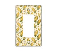 Corn Single Rocker Light Switch Cover, Harvest Rustic Wheat Leaf Fall Yellow Plastic Standard Size Decorative Wall Plates for New Apartment Home Bedroom Office Decor