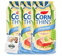 Corn Snack Bundle Real Foods Corn Thins Original 150g 3 Pack + Brightdale Kitchen Booklet