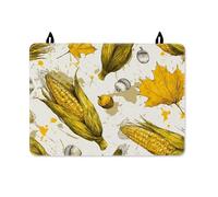 Corn Stove Top Cover for Electric Stove, Fall Rustic Leaf Acorn Fall Yellow Pu Surface Oven Top Cover for Electric Cottage Kitchen Decor 28x20 Inch