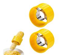 Corn Stripping Tool Set, Stainless Steel Blades, Yellow Corn Cobber, Kernel Remover for Fresh Corn, Easy Push Through Design, 2 Pack