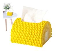 Corn Tissue Box, Creative Resin Tissue Holder with Wide Opening, Modern Decorative Paper Box for Bathroom, Bedroom, Living Room, Fun and Functional Home Decor, 15.5 x 13 x 10 cm