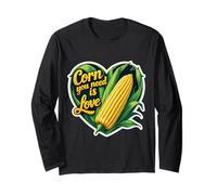 Corn You Neen is Love Corncob Lover On The Cob Festival Pun Long Sleeve T-Shirt