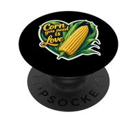 Corn You Neen Is Love Corncob Lover On The Cob Festival Pun PopSockets Adhesive PopGrip