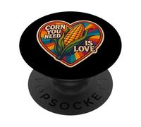 Corn You Neen Is Love Corncob Lover On The Cob Vintage Pun PopSockets Adhesive PopGrip