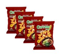 Cornae Spicy Ramen Flavour Crispy Corn Cone Snack 48g, Thai Imported Korean Hot Spicy Puffed Corn Crisps, Pack of 4