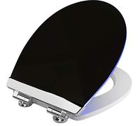 Cornat Black Shining KSDSC362 Toilet Seat LED Lighting at Night with Acoustic Sensor Quick Up & Clean Function Soft Close Mechanism Comfortable Installation from Top