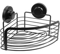Cornat Corner Basket 3 in 1 - Extra High Basket - for Corner Mounting - 3 Different Mounting Options with Suction Cup, Adhesive Pad & Drilling - Black/Shower Shelf/Shower Shelf / T3402701, Plastic