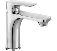 Cornat Edition Color Washbasin Single Lever Mixer Tap - Brass Body in Chrome Effect - Effortless Shaft Attachment - with Pressure Drain Valve/Tap for Bathroom/Sink Tap / NERC1