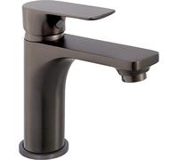 Cornat Edition Color Washbasin Single Lever Mixer Tap - Graphite Effect Brass Body - Effortless Shaft Attachment - with Pressure Drain Valve/Tap for Bathroom/Basin Tap / NERG1