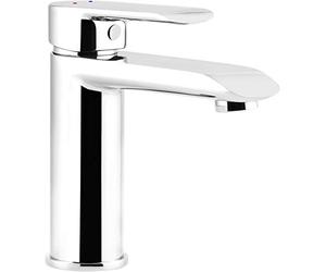 Cornat Estoril EST1 Single-Lever Washbasin Mixer Chrome-Plated Brass Body Effortless Shaft Attachment Drain Valve/High-Pressure Bathroom/Sink Tap, Silver