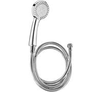 Cornat Fit TECB3431 Shower Set - Hand Shower 85.5 mm - 3 Jet Types: Normal, Soft and Massage Jet - Anti-Limescale and Water-Saving Insert - 150 cm Shower Hose/Shower Head for Shower and Bath