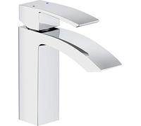 Cornat “Fortizza” single lever washbasin faucet - high-quality brass body - chrome-plated - with pull drain fitting/low pressure faucet/bathroom faucet/FOR12, silver, height 157 mm | depth 149 mm