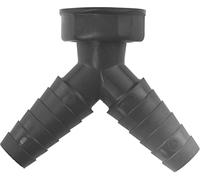 Cornat Hose 2-way-45° Branch-1 inch Female Thread-Diameter Recycled Plastics-Made in Germany Quality/Double Machine Connection / TEC356401R, Gray, 1 Zoll IG-Ø 21 mm-23 mm