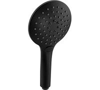 Cornat Noir TECB3429 Held Diameter 125 mm Matt Black 3 Types Normal and Spray Jet Anti-Limescale and Water-Saving Insert Head Bath Eco, Hand Shower