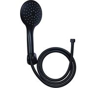 Cornat Noir TECBE3301 Shower Set - Black Edition - Hand Shower 125 mm - 3 Jet Types: Normal and Spray Jet - Anti-Limescale and Water-Saving Insert - 150 cm Shower Hose/Set for Shower and Bath