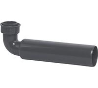 Cornat outlet pipe 90° -1 1/2 inch female thread-diameter 56 mm-250 mm length waste water connection recycled plastics-made in Germany quality / T355306R, gray