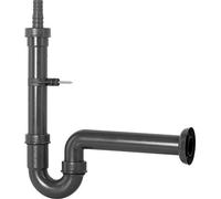 Cornat Odour Trap 2 inch x 40 mm-with Grommet & Wall Mount-Made Plastics-Recyclable Packaging/Device Siphon / T355004R, Black, 1 1/2 Zoll x 40 mm