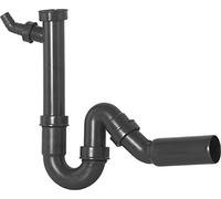 Cornat Rezyklat Tube Odour Trap for Sinks, 1 1/2 inch x 50 mm, with Device Connection and 45° Branch, Made from Recycled Plastics, Made in Germany Quality, T353104R