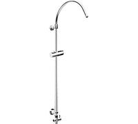 Cornat Round Vario TECBW3410 Riser Pipe - 80-130 cm - Adjustable Height - Round Shape - with Diverter and Hand Shower Holder - Silver - Stainless Steel