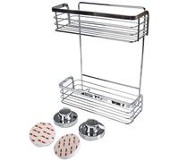 Cornat Shower Basket 3 in 1 Wall Mounted 3 Different Mounting Options with Suction Cup Adhesive Pad and Drilling Chrome-Plated, T340275