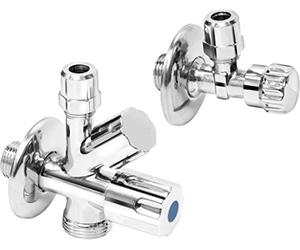 Cornat T317100 Device Connection Valve Set of 2 1/2 Inch Male Thread for Connecting Washing Machine and Dishwasher with Backflow Preventer Brass Angle Valve