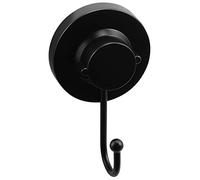 Cornat T3402501 3-in-1, Single, 3 Different Mounting Options with Suction Cup, Pad and Drilling Adhesive Hook/Towel Holder, Steel Plastic, Black (matt)